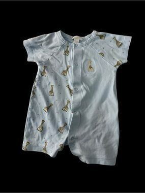 Light Blue Baby Sophie Giraffe Snap Romper